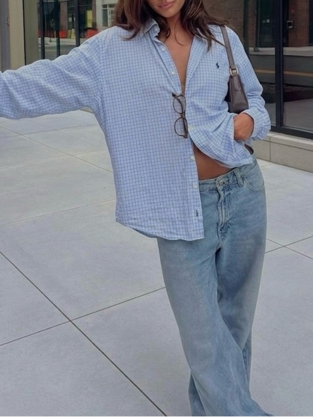 Ralph Lauren Light Blue Grid Button-Up Shirt